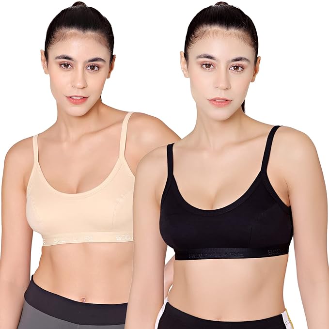 Bodycare Sports Bra 1608 -(size from 75 cm to 100 cm ) White & Skin colour