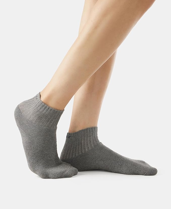 Jockey 7036 Men's Compact Cotton Terry Ankle Length Socks With Stay Fresh Treatment