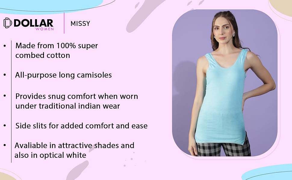 Dollar Missy Women's Camisole  Mutlicolour & white (all sizes from 65 cm to 110 cm)