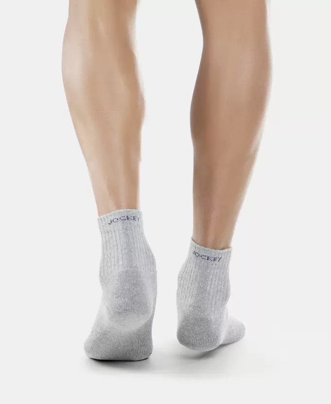 Jockey 7036 Men's Compact Cotton Terry Ankle Length Socks With Stay Fresh Treatment