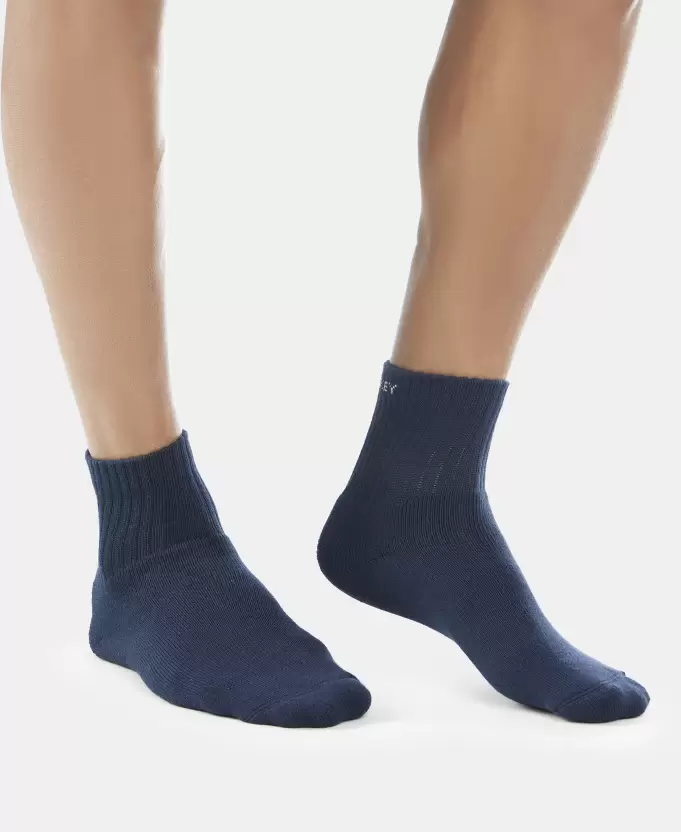 Jockey 7036 Men's Compact Cotton Terry Ankle Length Socks With Stay Fresh Treatment