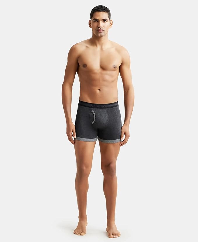 Jockey 1017 Men's Super Combed Cotton Rib Solid Boxer Brief with Stay Fresh Properties (Pack of 1) size XL 100-105 cm