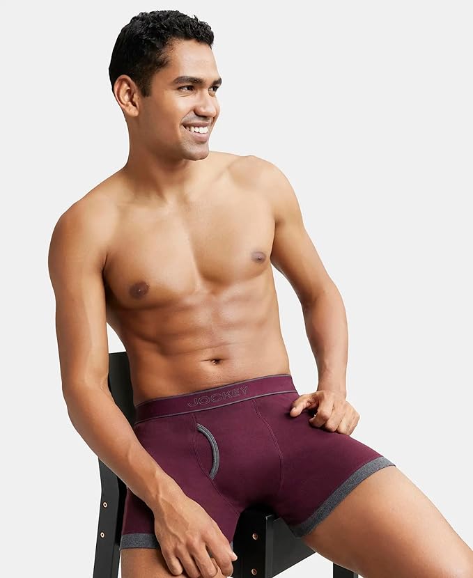 Jockey 1017 Men's Super Combed Cotton Rib Solid Boxer Brief with Stay Fresh Properties (Pack of 1) size XL 100-105 cm