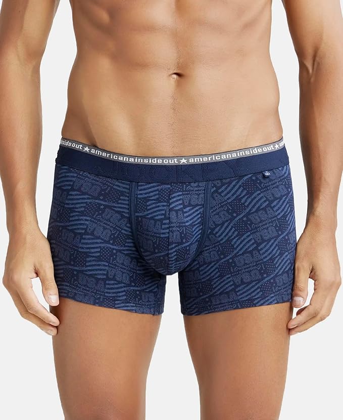 Jockey US63 Men's Super Combed Cotton Elastane Stretch Printed Trunk with Ultrasoft Waistband (Pack of 1 Prints May Vary)