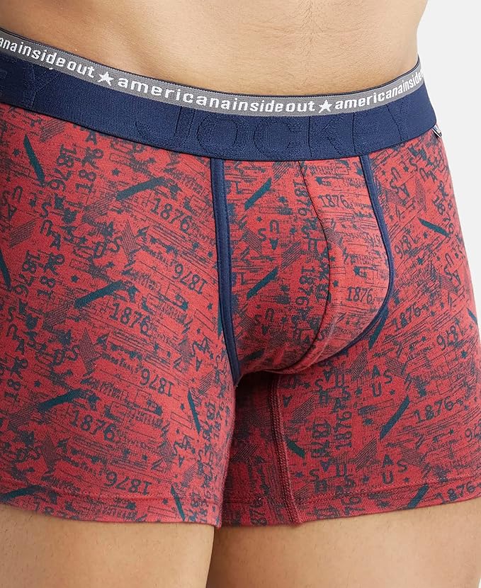Jockey US63 Men's Super Combed Cotton Elastane Stretch Printed Trunk with Ultrasoft Waistband (Pack of 1 Prints May Vary)