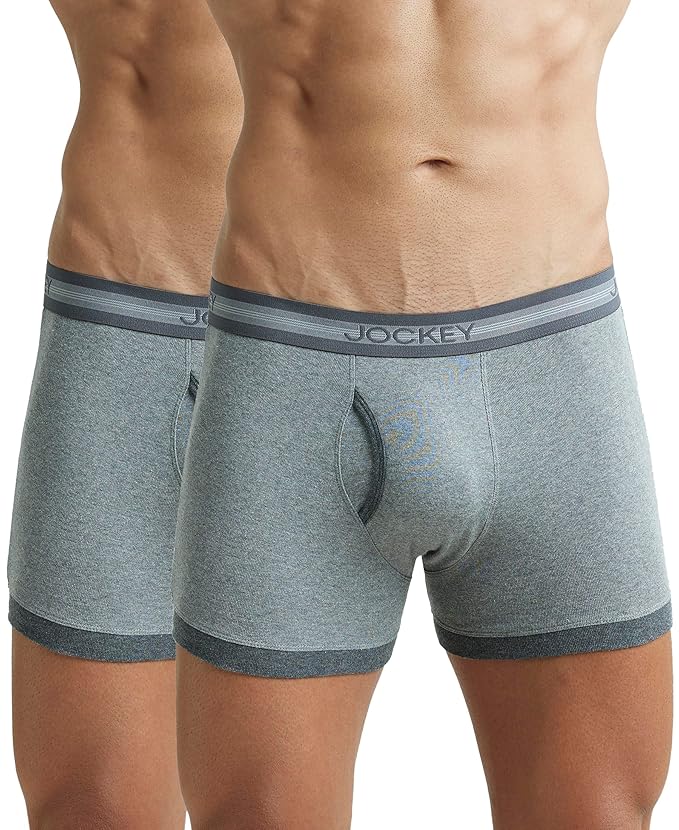 Jockey 1017 Men's Super Combed Cotton Rib Solid Boxer Brief with Stay Fresh Properties (Pack of 1) size XL 100-105 cm