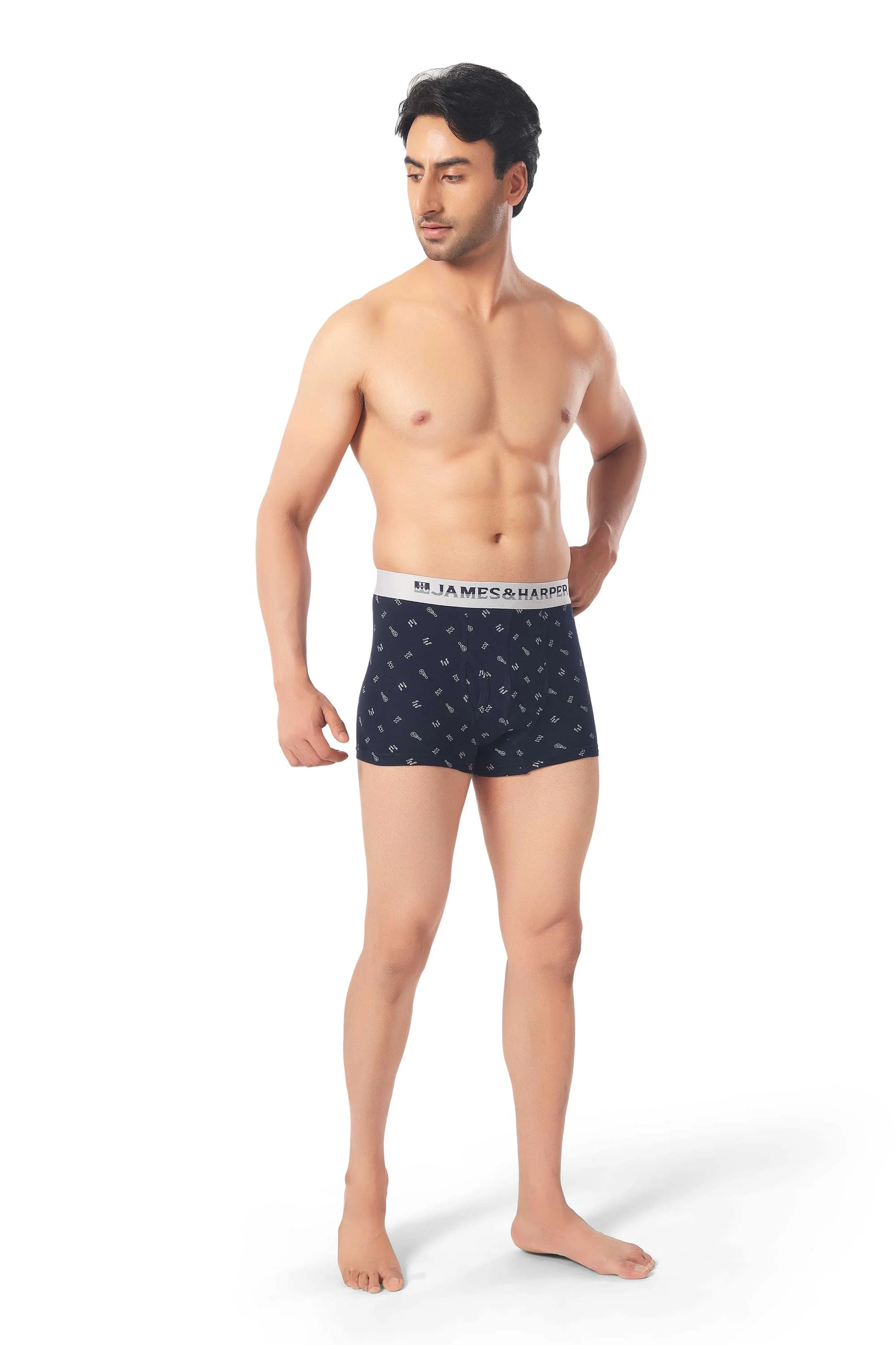 James & Harper Men's Printed Samrat Trunk Size 85 cm Pack of 3