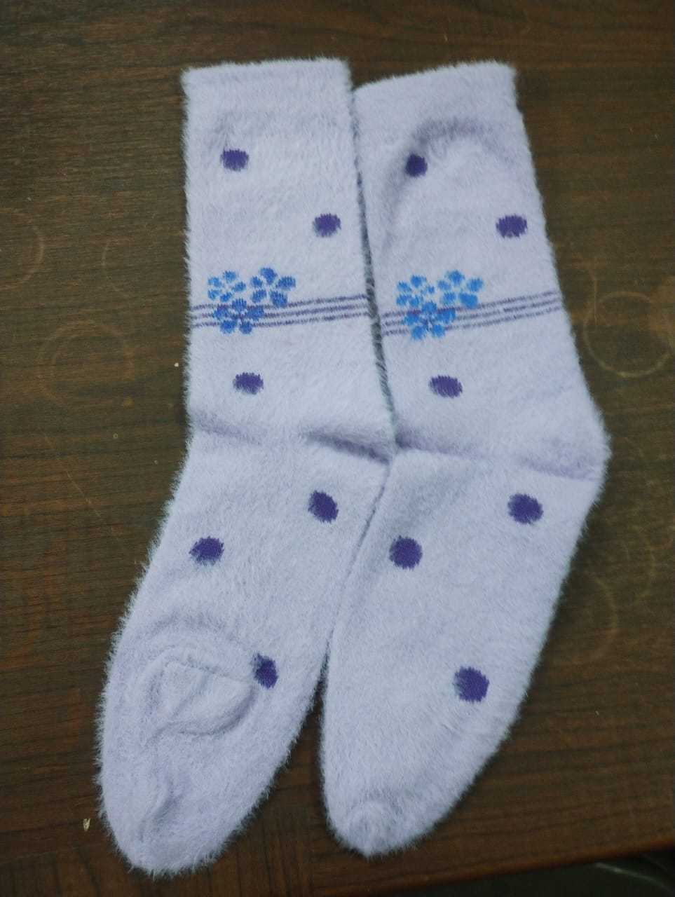 Winter Socks – Soft Fleece Floral Design for Girls & ladies