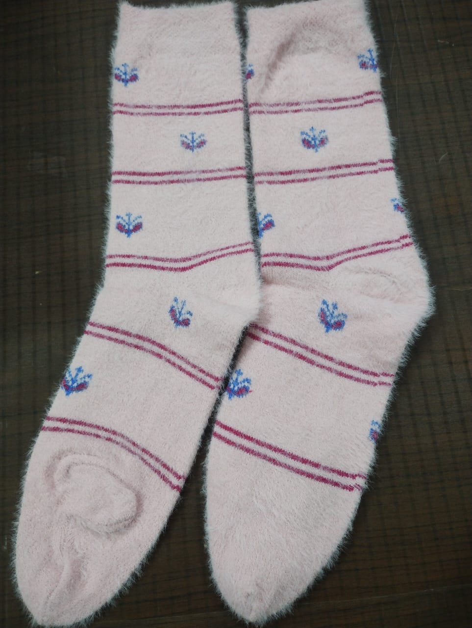 Winter Socks – Soft Fleece Floral Design for Girls & ladies